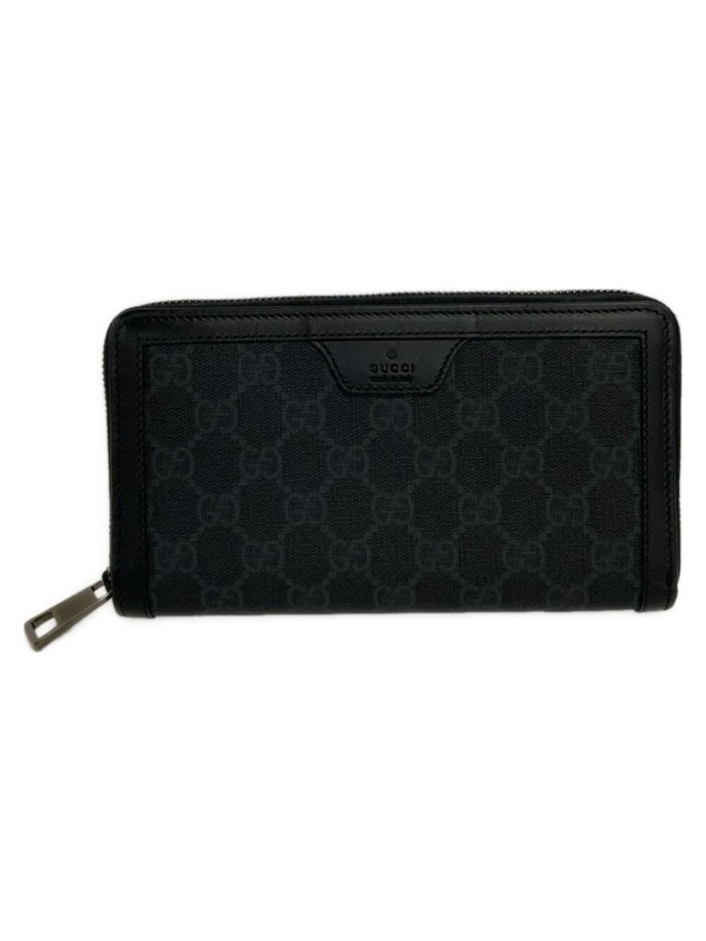Gucci Wallet GG Supreme Black Zip Around Leather